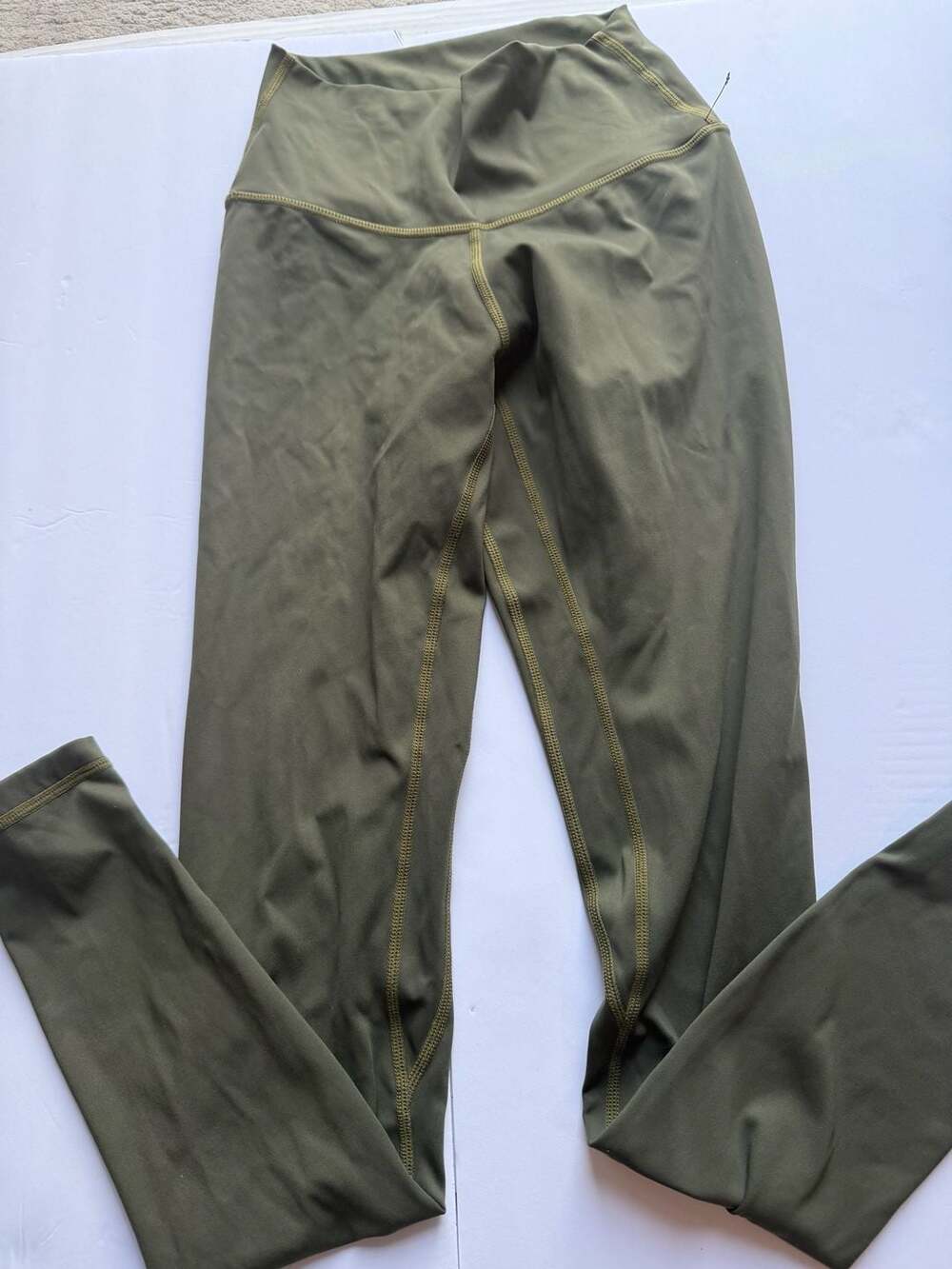 Colorfulkoala High-Waisted Olive Green Athletic Yoga Leggings